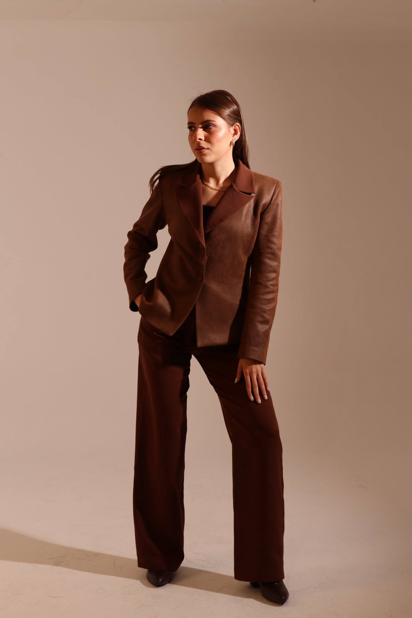 The Brown contrast suit