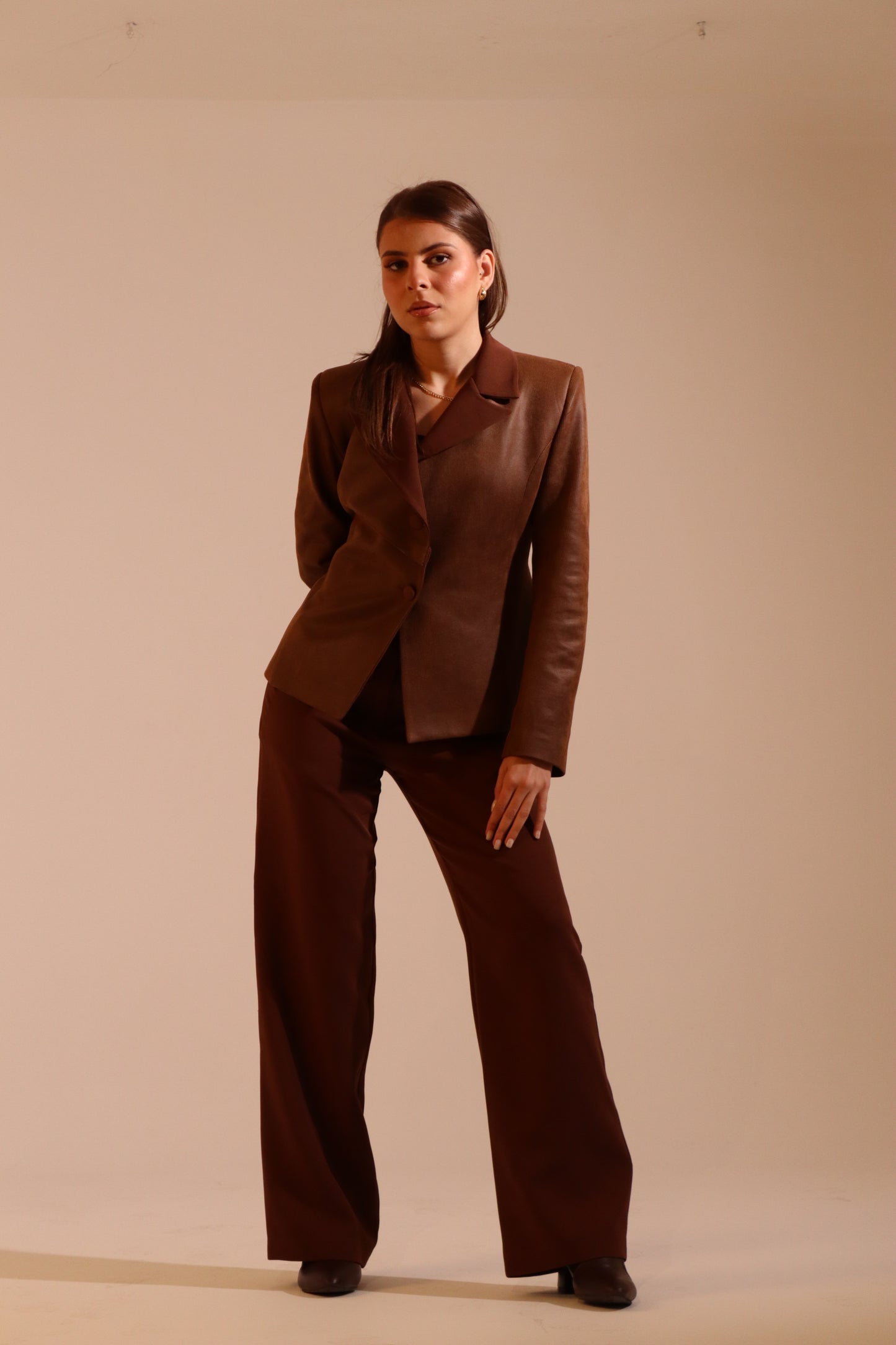 The Brown contrast suit